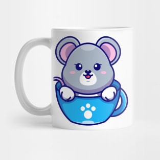 Cute mouse on cup coffee cartoon Mug